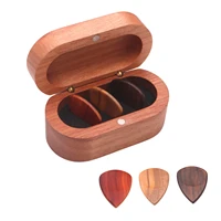 1pcs guitar pick holder wooden plectrum guitar case personalized mediator storage box bass pack jazz gift