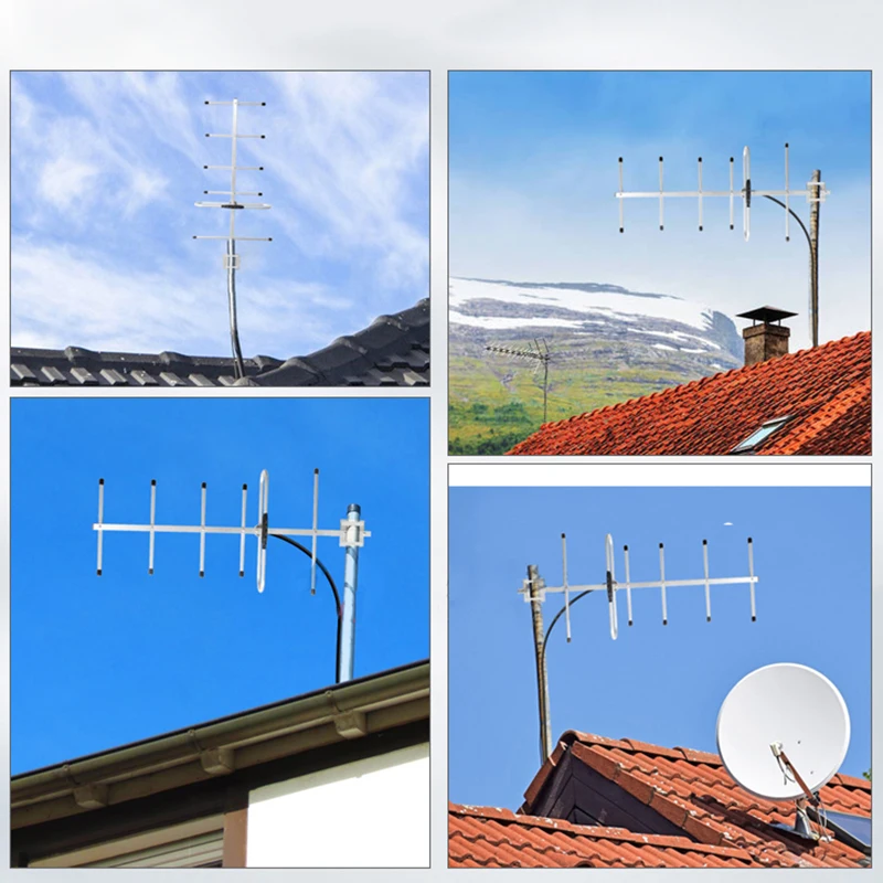 Outdoor Directional Passive Yagi Antenna Amplifier 433MHz Long Range FM Radio TV Signal Receiver Booster Wireless Data Repeater