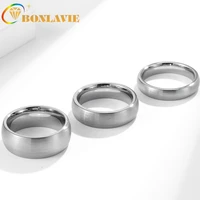 bonlavie 4mm 6mm 8mm tungsten carbide ring grey dome curved frosted steel ring mens and womens jewelry gifts