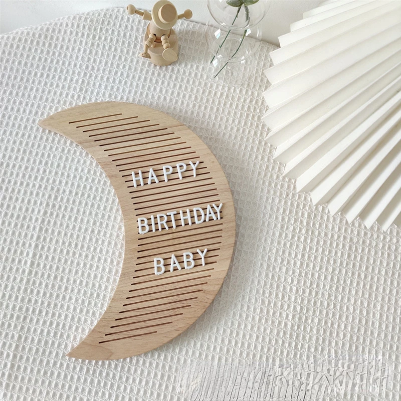 

Children's Photography Wooden Felt Letter Board Hundred Days Baby's Newborn Photography Growth Commemorative Props Accessories