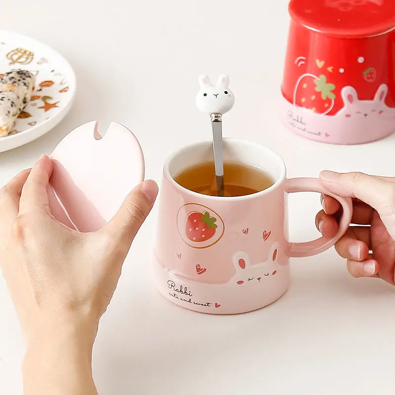 Кружка с постоянной температурой крышкой ложкой керамическая чашка подставкой