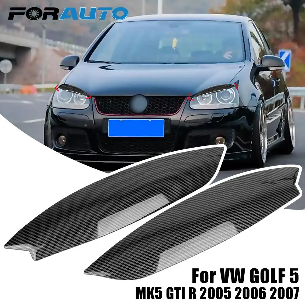 

1 Pair Headlights Eyebrow Eyelids Trim Cover For VW GOLF 5 MK5 GTI R 2005 2006 2007 Chrome Car Styling For Volkswagen