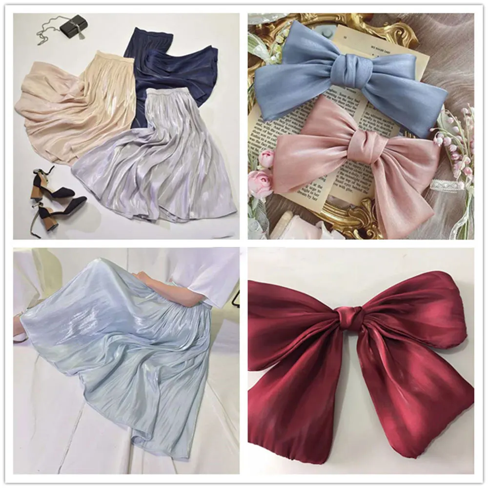 Блестящая Шелковая гладкая ткань для самостоятельного изготовления женских