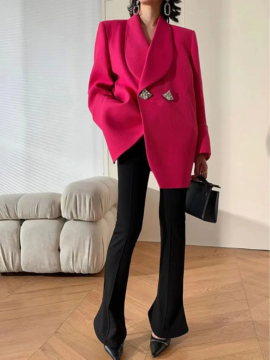 

2023 New Premium Luxury Blazer Women's Clothing Loose Mid length Coat Dress