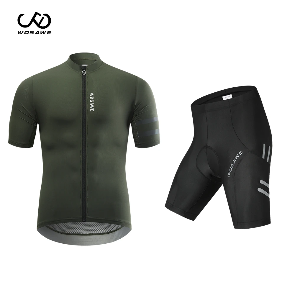

WOSAWE дорожные велосипедные Джерси, мужские профессиональные командные комплекты с коротким рукавом для горных велосипедов, велосипедный ко...
