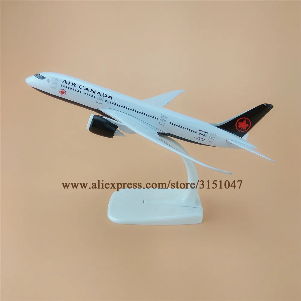 

20cm Alloy Metal Black Air Canada Airlines B787 Diecast Airplane Model Canada Boeing 787 Airways Plane Model w Stand Aircraft