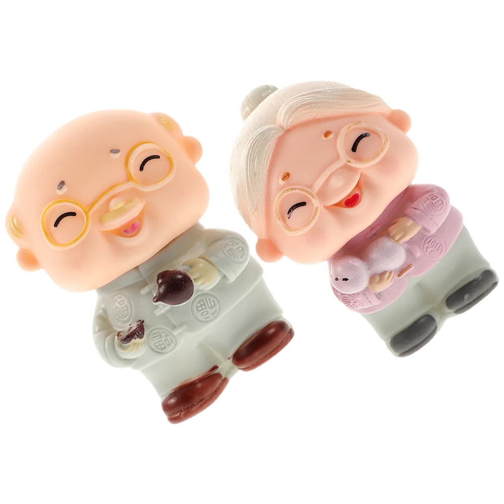 

Couple Elderly Wedding Cake Figurine Figurines Loving Topper Grandparents Statue Decoration Bride Groom The Sculpture Statute