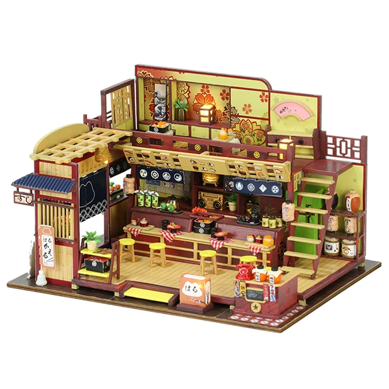 

Handmade Dollhouse Kit DIY Wooden Hut, Suitable for Decoration of Office Bedroom. Birthday Gift for Friends