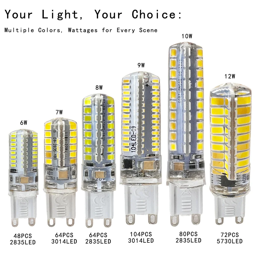 

Светодиодные лампы G9 Aoyuansea 6/7/8/9/10/12 Вт
