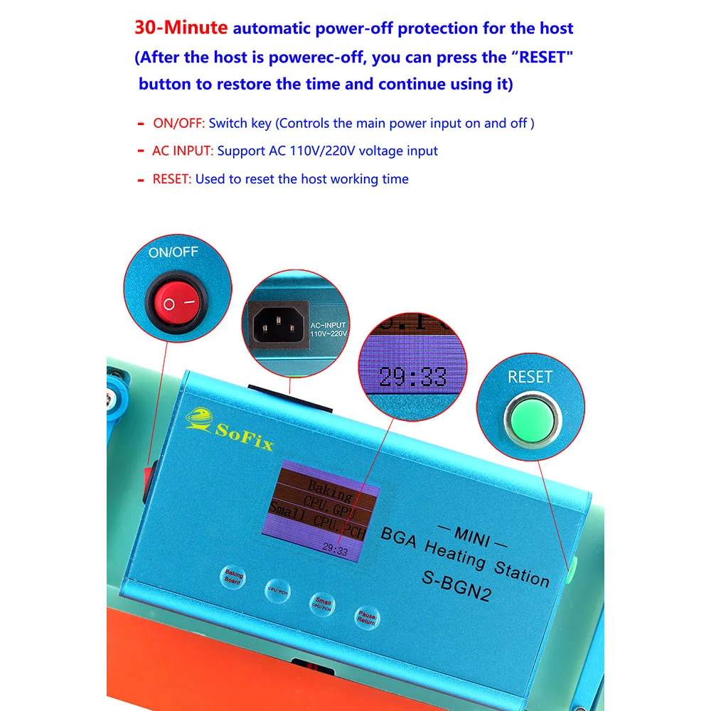 SoFix S-BGN2 Mini BGA нагревательная станция для материнской платы Macbook Pro Logic термоприпой