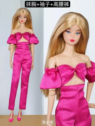 Комплект одежды/ярко-розовый топ-труба + длинные брюки/30 см кукольная одежда костюм наряд для 1/6 Xinyi FR ST blythe Барби