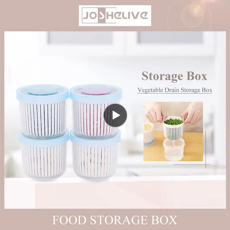 

Drain Fresh Box Ginger Garlic Refrigerator Food Crisper Refrigerator Organizer Draining Crisper Strainers Container Home Storage