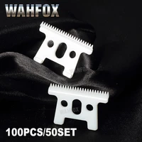 wahfox 100pcs50set ceramic movable blade 24 teeth with box replacement t blade for andis d7 d8 slimline pro li