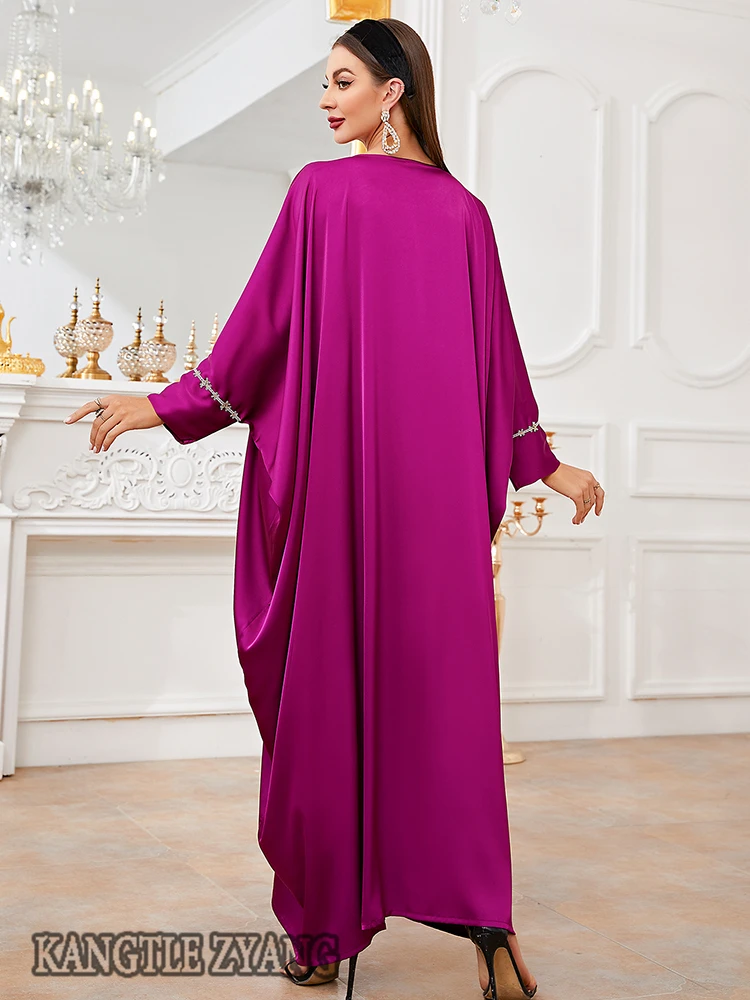 Ramadan Satin Abaya Dubai Kaftan For Women Saudi Arabia Turkey Islam Muslim Dress Robe De Soiree Musulmane Longue Vestido Longo