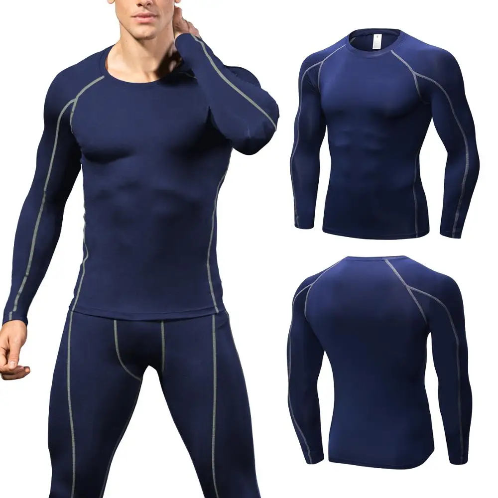 Quick Dry Running Compression Shirt Men Fitness Long Sleeves Running Men Gym Shirt Tight Men Bodybuilding Sport T-shirt