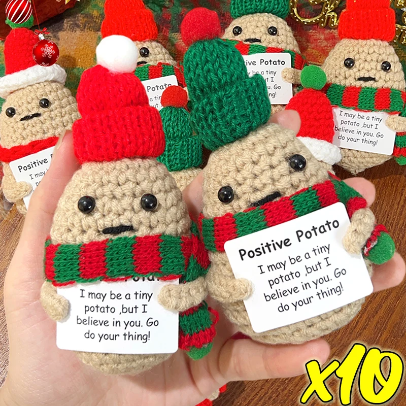 1/10 шт. Рождественская Веселая вязаная шапка Санта-Клауса Картофельная игрушка