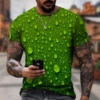 fashion raindrop 3d printing t shirt water drop unisex funny short sleeve tee