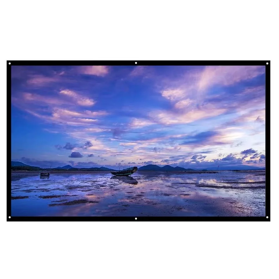 

Projector Screen Thicken Foldable Portable White Cloth Material for 1080P 4K 2K Home Theater