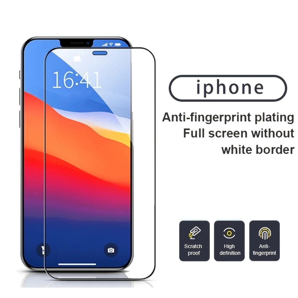 

9H Hardness Full Cover Screen Protector For IPhone14 13 12 11 Pro Max Tempered Glass For 7 8Plus X XR XS Max SE20 22 Glass