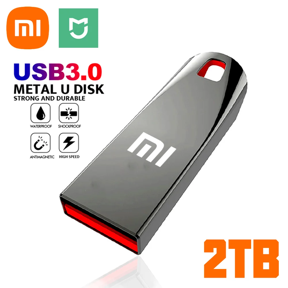 XIAOMI MIJIA Metal USB Flash Drive 2TB Large Capacity Portable Pendrive USB3.0 High-Speed File Transfer Waterproof Memory U Disk