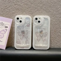 creative quicksand butterfly phone case cover for iphone 7 8 plus 11 12 13 pro x xr xs max shockproof case for iphone 13 cases