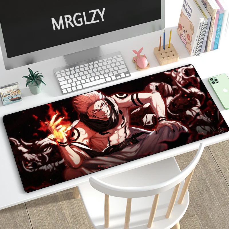 

40X90 мм популярный большой коврик для мыши с аниме juютсу Kaisen Ryomen Sukuna коврик для мыши Компьютерные Игровые Периферийные аксессуары Настольный...