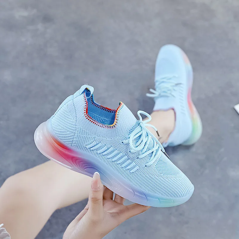 

Breathable Mesh Shoes Women Sneakers White Pink 2022 Fashion Platform Woman Sports Shoes Light Vulcanize Ladies Tennis Feminino