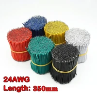 100pcslot tin plated breadboard pcb solder cable 24awg 350mm fly jumper wire cable tin conductor wires solder wire