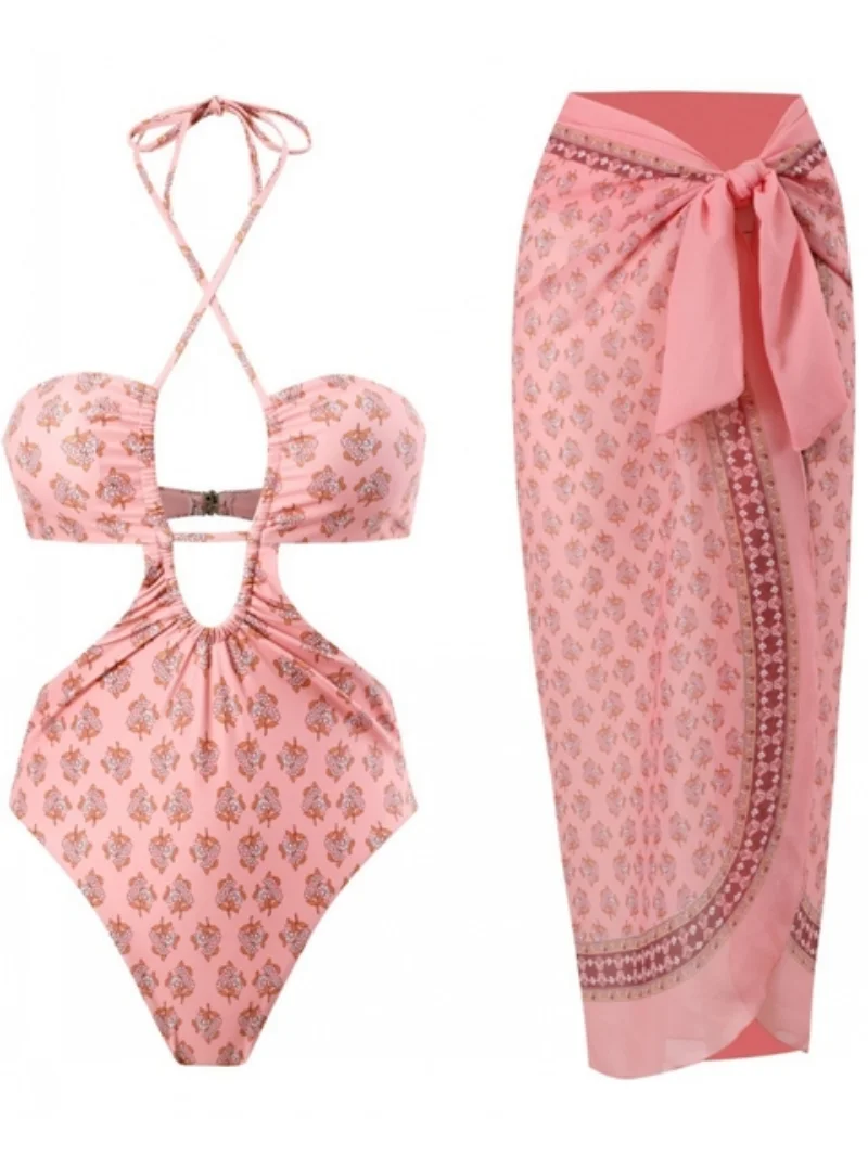 Two Piece Sets Swimsuit Cover-up Women Clothes 2023 Summer Crop Tank Tops Bodysuits And Skirt Fitness Skinny Outfit 2 Piece Suit
