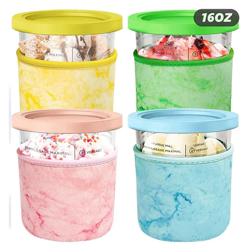 Упаковка из 4 неопреновых рукавов для мороженого 16 унций ниндзя Creami Deluxe