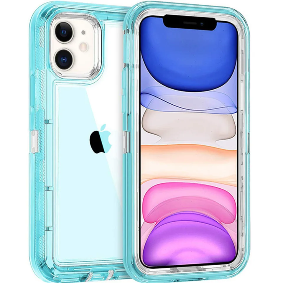 

Hybrid Heavy Duty 360 Full Body Case For iPhone 14 13 11 12 Pro Max X XSMAX XR XS 6S 7 8 Plus Transparent Shockproof Armor Cover