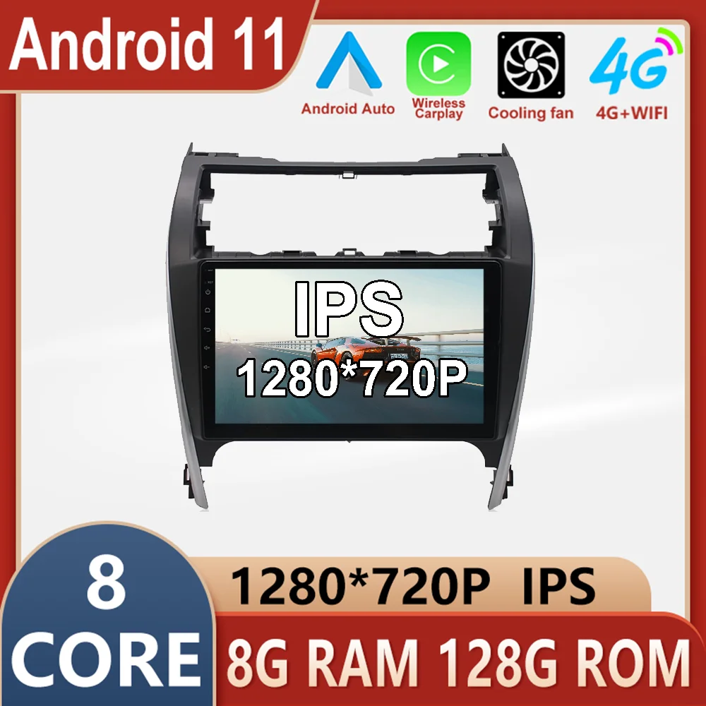 Android 11 For Toyota Camry 2012 - 2017 Car Radio Stereo Multimedia Video Navigation GPS Wireless Carplay DSP IPS Bluetooth
