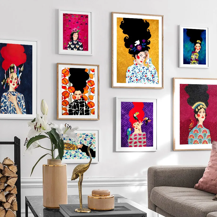 

Graffiti Explosion Head Girl Fox Flower Wall Art Canvas Painting Modern Nordic Posters And Prints Wall Pictures For Living Room