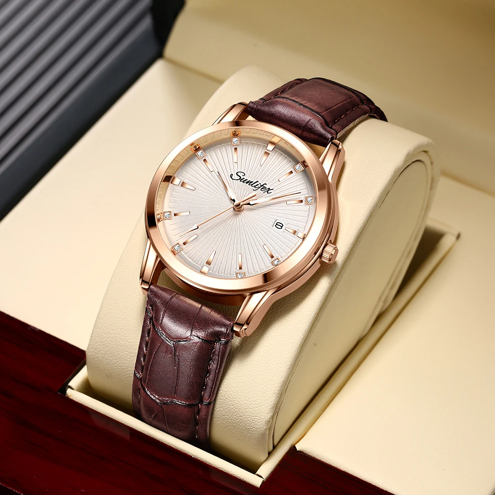 Традиционные деловые кварцевые часы Sunlifex Элитные модные для отдыха