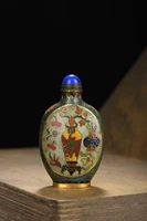 3 tibetan temple collection old bronze cloisonne enamel antique pattern aromatherapy snuff bottle ornament town house exorcism