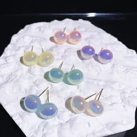 new fashion design colorful imitation pearl stud earrings for women shiny jewelry wedding prom personality accessories gifts