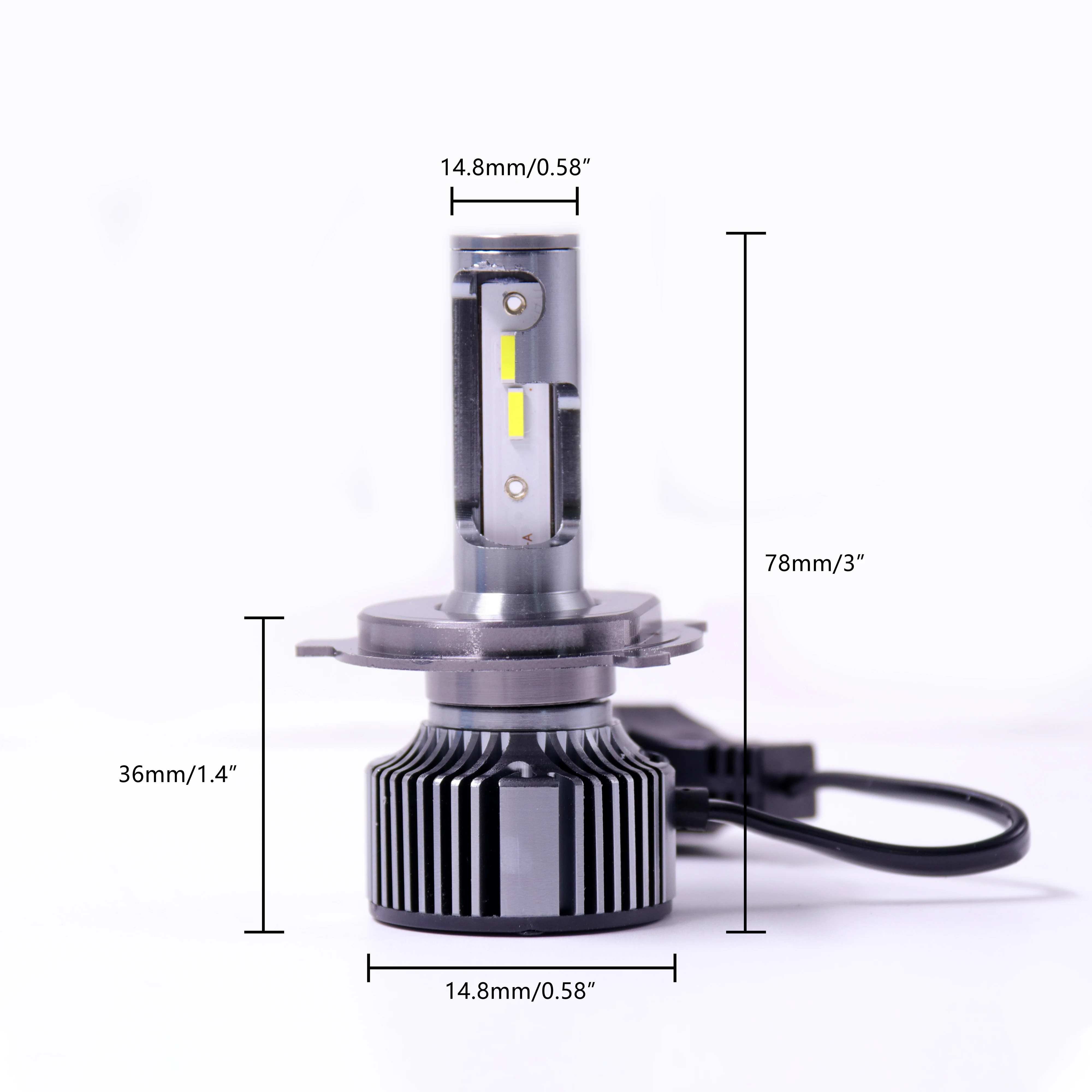 

Learnnew Super Bright H4 Car Headlight Plug and Play 9-36V 3000K Replacement Halogen Lamp with Cooling Fan 2 Pack