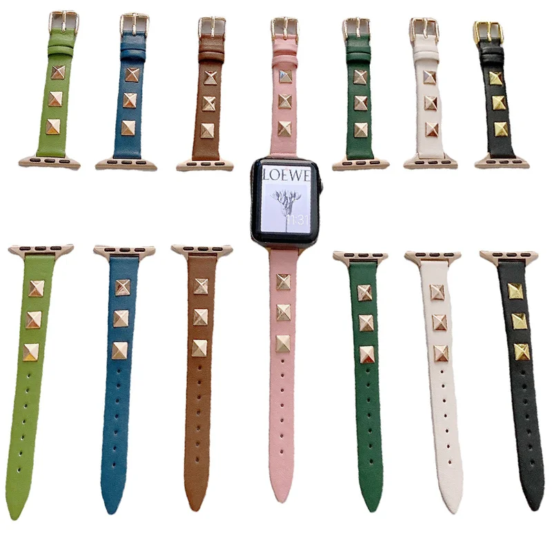 

Ремешок кожаный для Apple Watch Band Series 7 band 41 мм 45 мм, натуральный браслет для iwatch 6 5 4 3 Se 40 мм 44 мм, 38 мм 42 мм