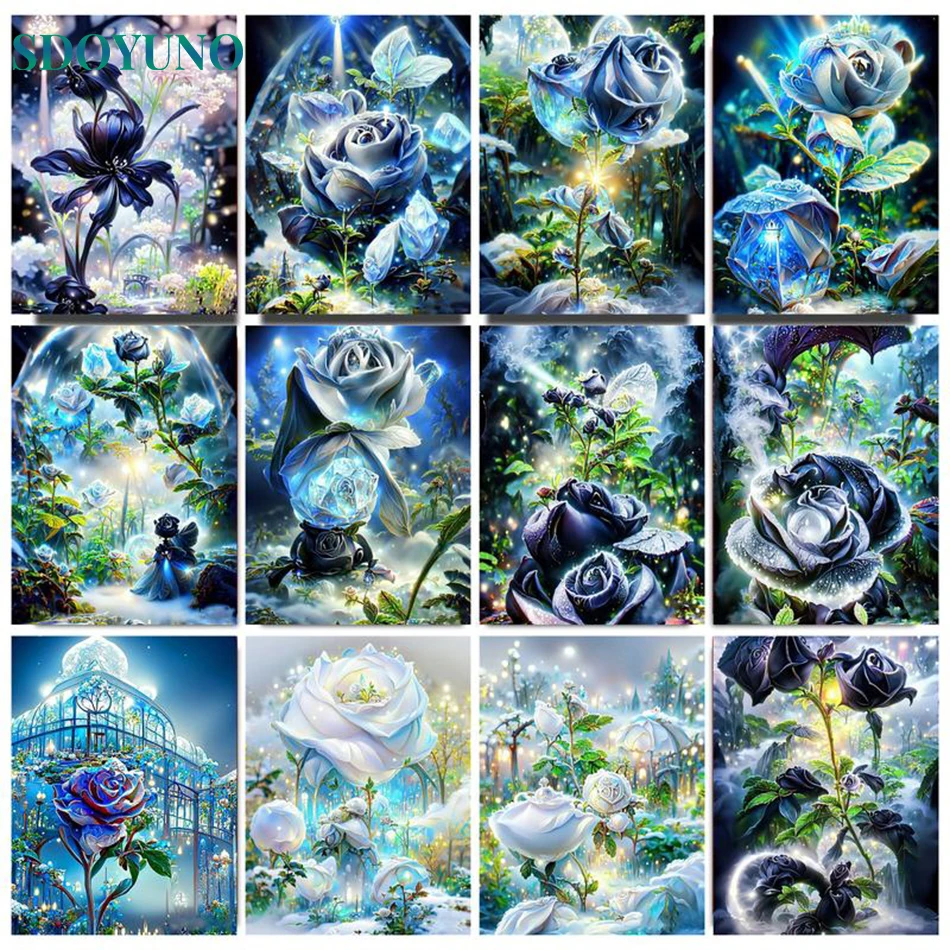 

SDOYUNO DIY Painting By Number Flower Scenery Oil Picture Drawing On Canvas Adults Kit Coloring By Number For Home Decor Gift