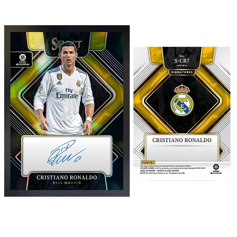 Фото Panini 2022-23 Select La Liga Карты футболиста Zidane Криштиану Роналду Коллекционные карты Вентилятор Рождественский подарок на день рождения №4