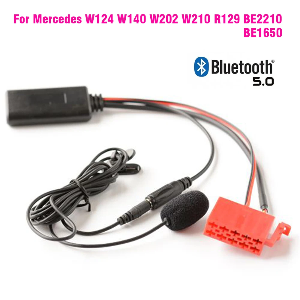 Car bluetooth Wireless Microphone Adapter Stereo  AUX IN Music For Mercedes W124 W140 W202 W210 R129 BE2210 BE1650
