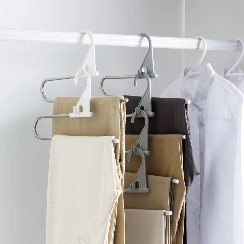 

Pant Hanger Shelves Wall Coat Rack Clothes Stand Multi-layer Folding Squat Stainless Steel Storage Hanging Scarf Home Organizer