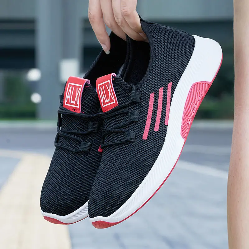 New Sneakers Women's Breathable Casual Mesh Shoes Comfort Soft Sole Senior Lace-up Non-slip Low Top Running Shoe