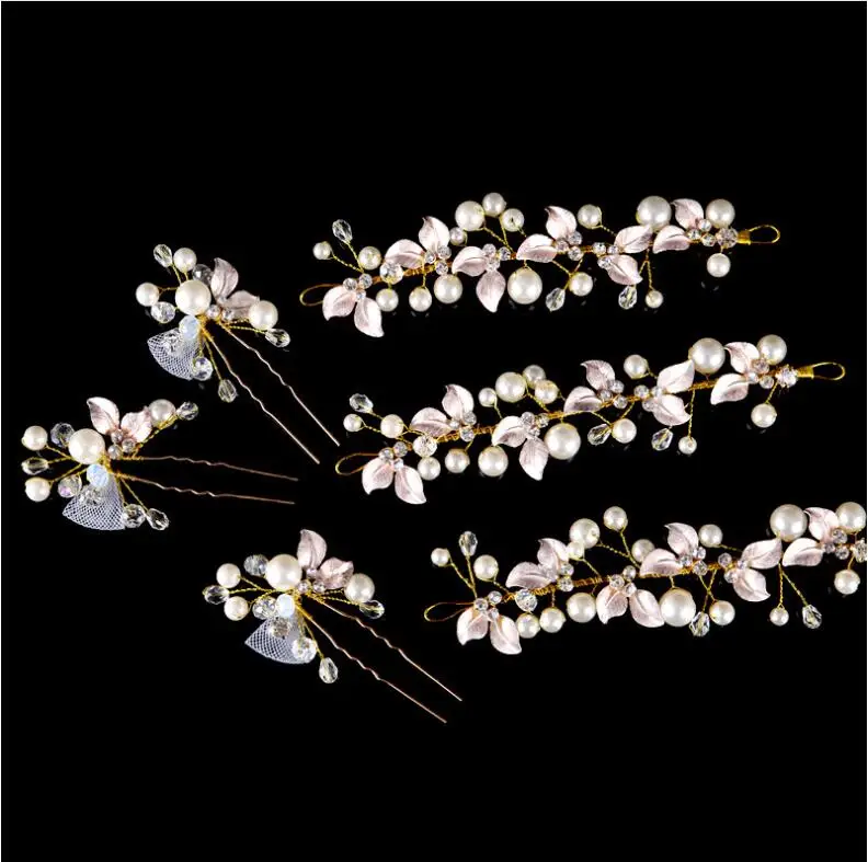 

Bridal pearl hairpin headband wedding headdress accessories