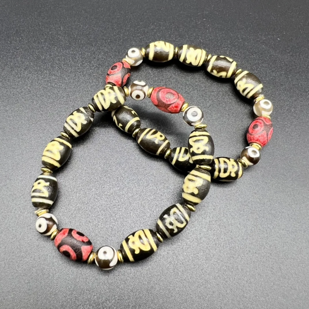 

1pcs/lot natural tooth yellow pulp agate dzi bead god of wealth bracelet exquisite small gem oval jewelry folk-custom fortune