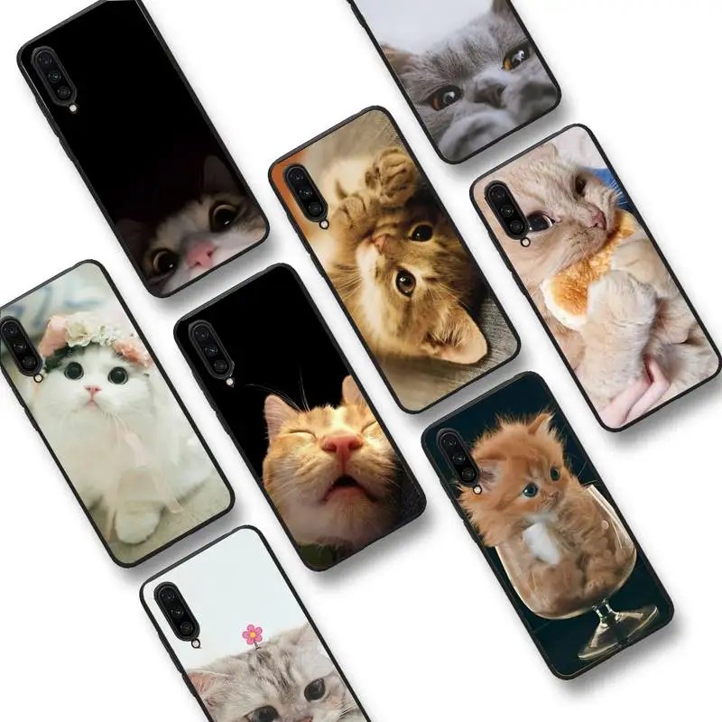 

FHNBLJ Funny Cute Cat Phone Case for Samsung S20 lite S21 S10 S9 plus for Redmi Note8 9pro for Huawei Y6 cover