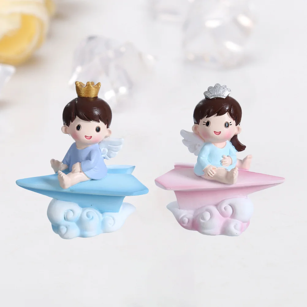 

2pcs Resin Adorable Landscape Decorative Miniature Romatic Props Desktop Ornament Cake Decoration