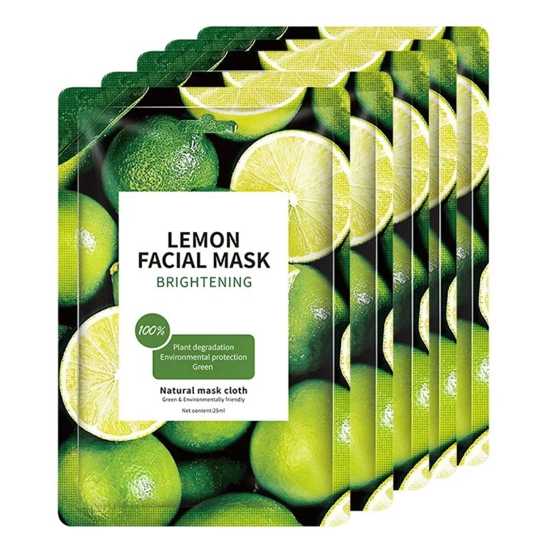 

5 Sheets Hyaluronic Acid Facial Mask Sheet Pores Moisturizing Oil-Control Anti-Aging Replenishment Whitening Face Care