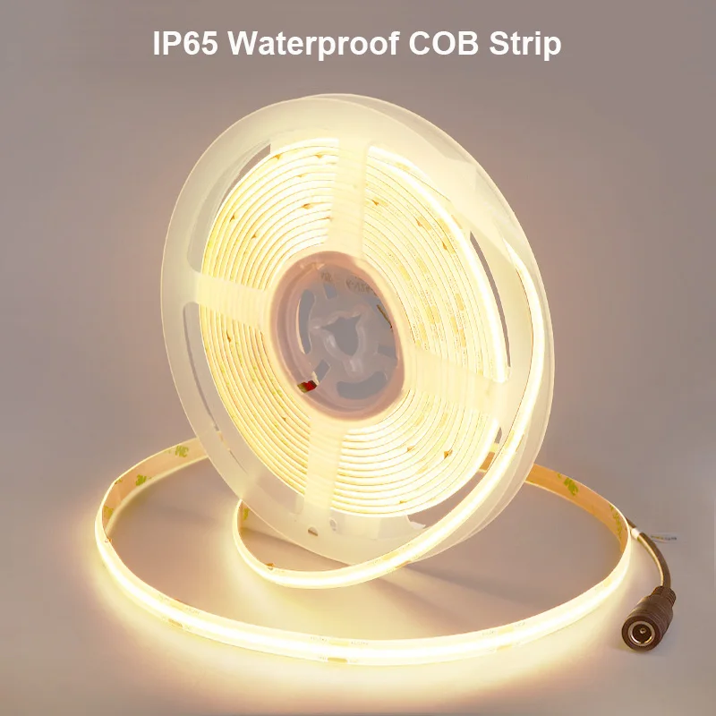 

IP65 Waterproof COB LED Strip Light High Density 480 LEDs/m Flexible Tape Ribbon RA90 3000K 4000K 6500K Led Lights DC24V 5m