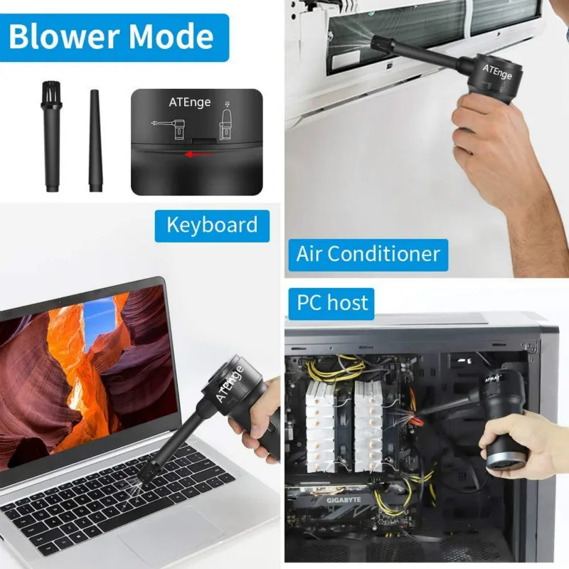 cordless air duster vacuum cleaner for car 2 in 1handheld electric air blowerpowerful cleaning for computer keyboard sofa free global shipping